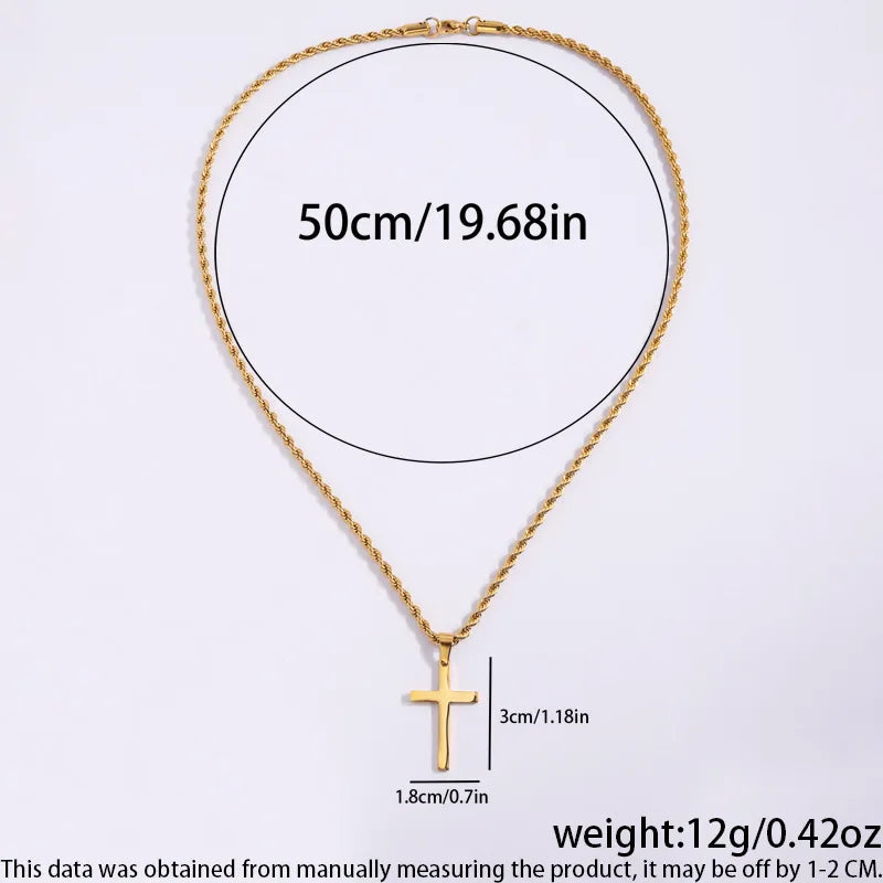 Collier Homme Spiritual Necklace - Male Minimalism Stainless Steel Jesus Cross Collar for Men Collar Hombre Jewelry Crosses