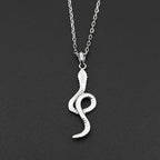 925 Silver Snake Pendant Necklace — Silver