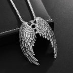 New Style Dominating Fashion Pendant Necklace Titanium Steel Angel Wings Pendant Men's Necklace Jewelry Wholesale
