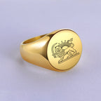 Iran Lion and Sun Finger Ring Stainless Steel Custom Ring for Men Women Laser Engraving Rings Persian Souvenir Series