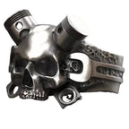 Alloy Mechanical Skull Men's Ring, European and American Popular Punk Style Inlaid Finger Ring