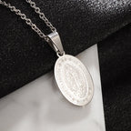 Stainless Steel Christian Virgin Mary Pendant Our Lady of Guadalupe Necklace Women's Religious Lucky Amulet Jewelry Gift