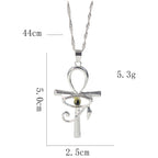 Egyptian Eye of Horus Ankh Cross Necklace Religious Amulet Life Symbol Protection Punk Charm Pendant Choker Jewelry for