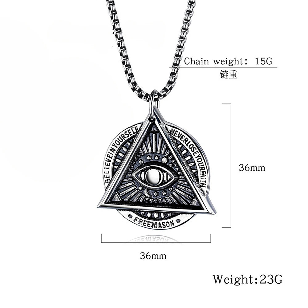 All-Seeing Eye Pendant — Stainless Steel