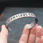 Viking Runes Cuff Bracelet — Stainless Steel