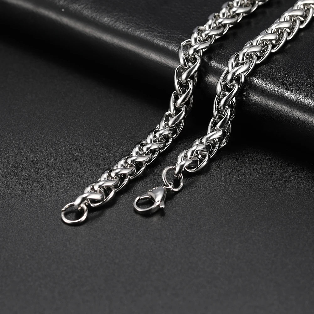 My Shape Basic Cuban Chain Necklaces for Men Chains Punk Figaro Box Curb Chain Chokers Lobster Clasp Fashion Male