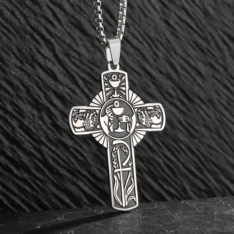 Sun Moon Star Trinity Pendant Necklace