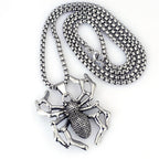 Stainless Steel Vintage Spider Pendant Necklace