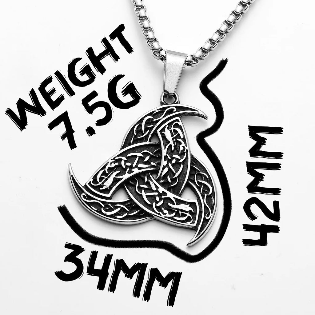 Celtic Knot Viking Carving Men Necklaces Stainless Steel Pendant Chain Women Punk Fashion Jewelry New Accessories Gift