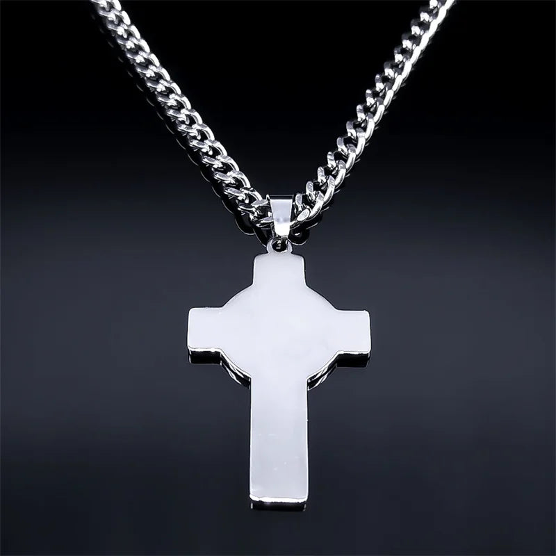 Viking Celtic Cross Pendant Necklace — Stainless Steel