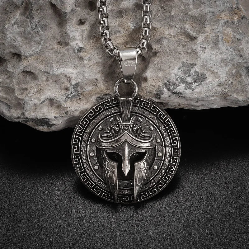 Spartan Warrior Stainless Steel Pendant Necklace