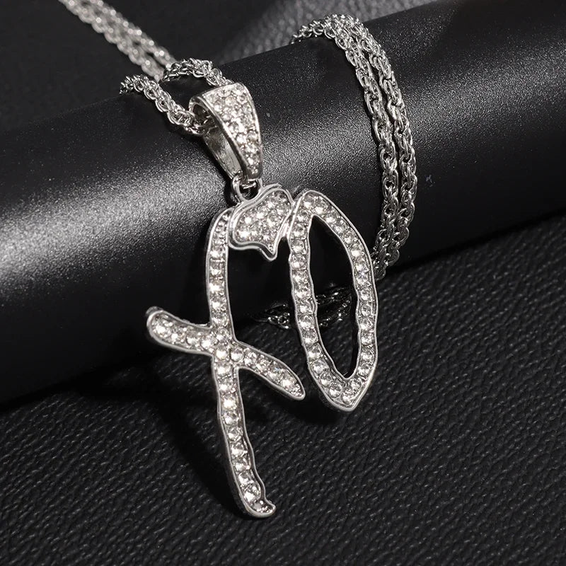 Crystal Pistol Pendant Necklace — Iced Out Two-Tone Street Chain