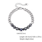 Evil Eye Cuban Chain Bracelet — Stainless Steel