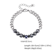 Evil Eye Cuban Chain Bracelet — Stainless Steel