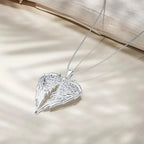 New Hip-hop Fashion Feather Angel's Wings Heart Inlay Zircon Pendant Necklace for Men Women Rock Punk Jewelry Accessories Gifts