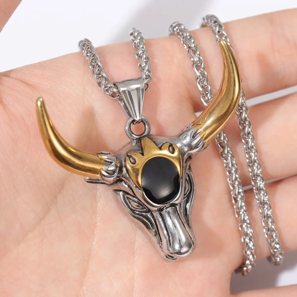 Vintage Domineering Bull Head Pendant Charming Men's Necklace Fashion Christmas Valentine's Day Gift Talisman Jewelry