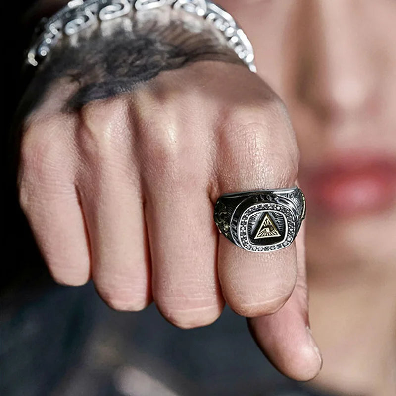 Eye of Providence Open Ring — Copper