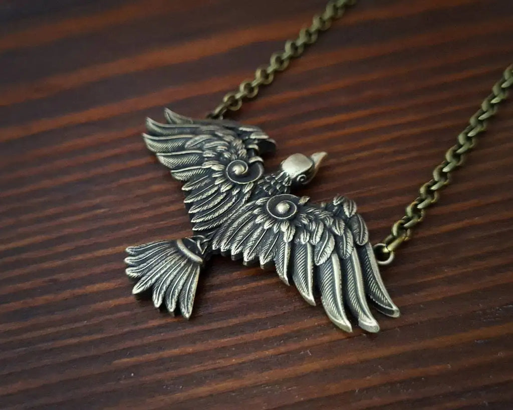 Viking Crow Wings Choker Necklace — Gothic, Zinc Alloy