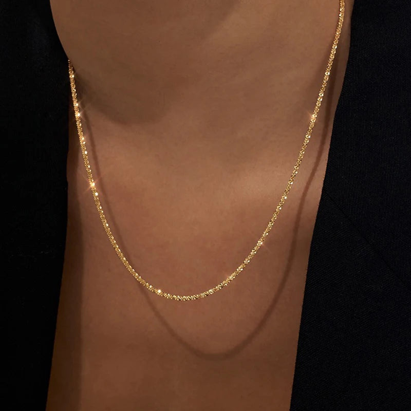 Minimalist Pendant Chain Necklace — Stainless Steel