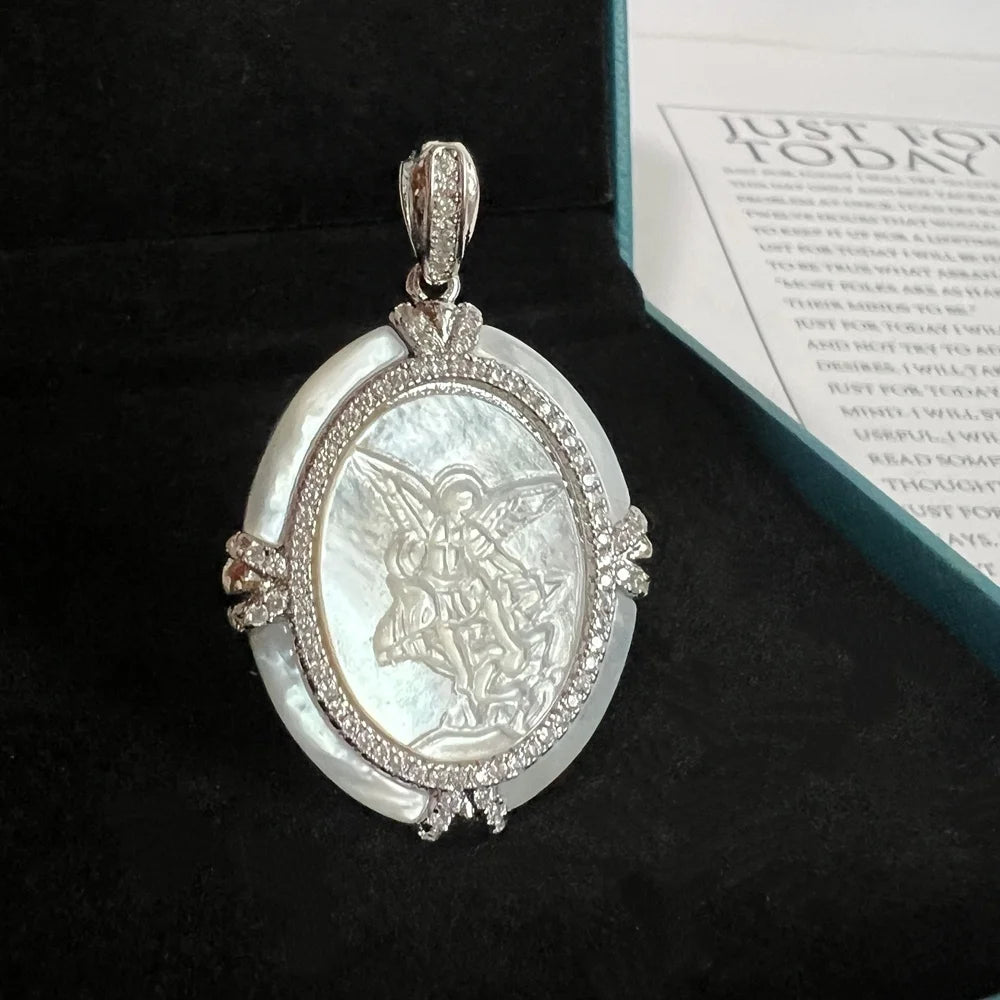 Virgin Mary Silver Pendant Necklace