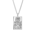 Dawapara Vintage Tarot Card Necklace The Major Arcana Pagan Astrology Talisman Pendants Necklace Stainless Steel Jewelry