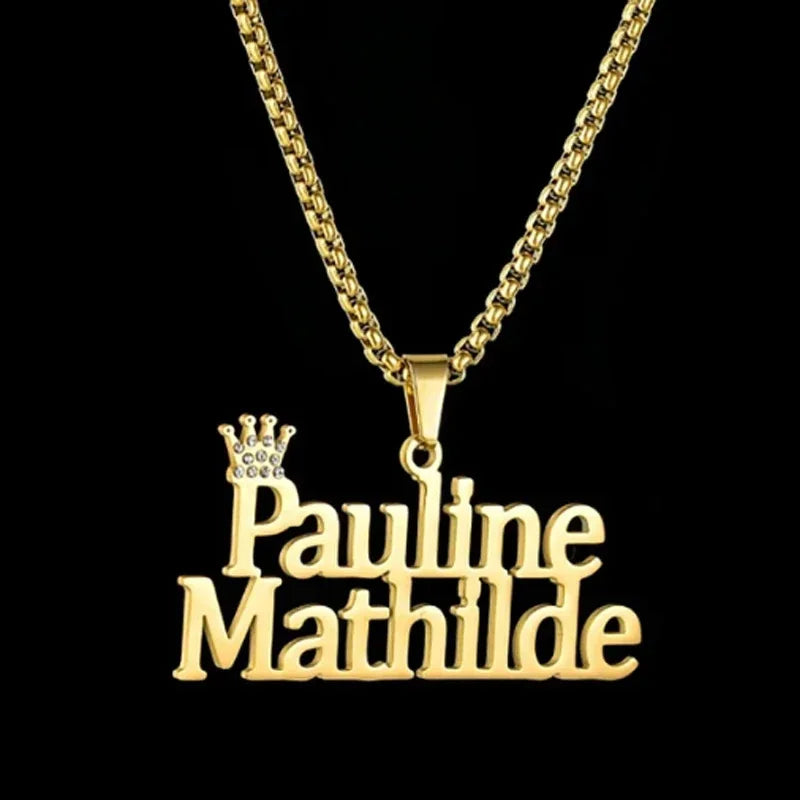 Multiple Styles Personalized Custom 2 Names Necklace Stainless Steel For Men Women Big Size Pendant Christmas Jewelry Gifts