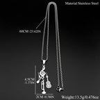 Treble Clef Pendant Necklace For Musicians Music Note Guitar Trumpet Charms Stainless Steel Chain Rock Hiphop Jewelry