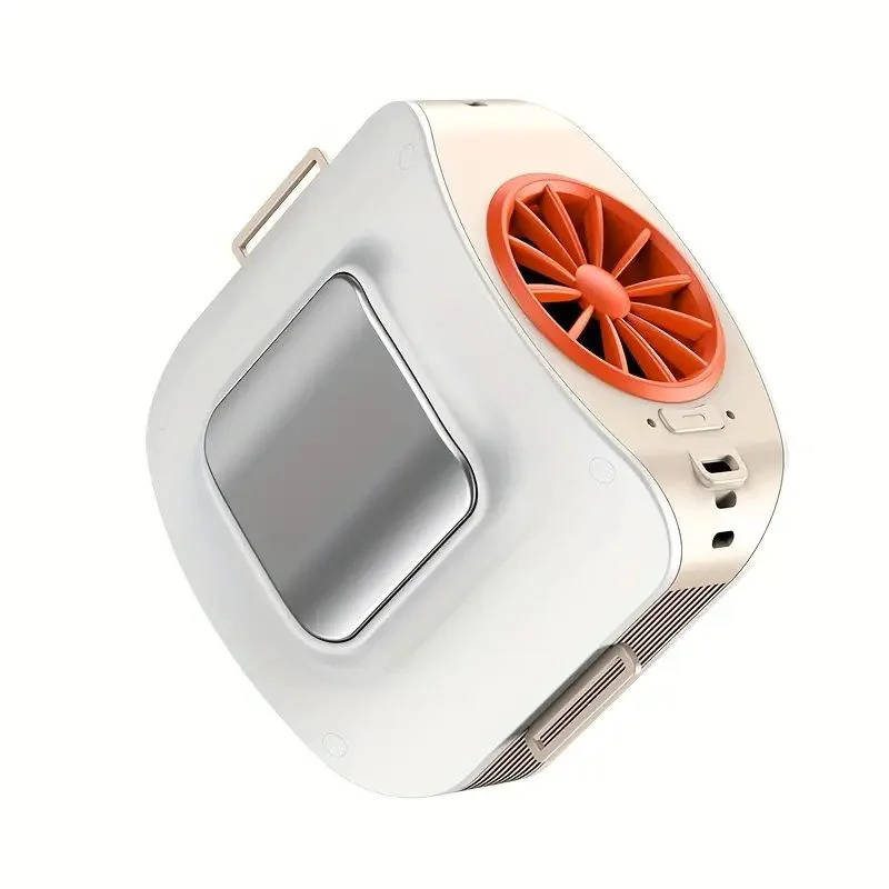 10000mAh Portable Waist Fan with 2 Detachable Straps & Semiconductor Cooling Plate - 13500RPM Hands-Free Wearable