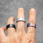 Fingerprint Swirl Ring — Stainless Steel
