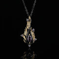 Iced Out Feather Gold Pendant Necklace