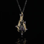 Iced Out Feather Gold Pendant Necklace