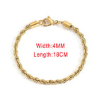 Rope Chain Bracelet 3-4mm — Stainless Steel