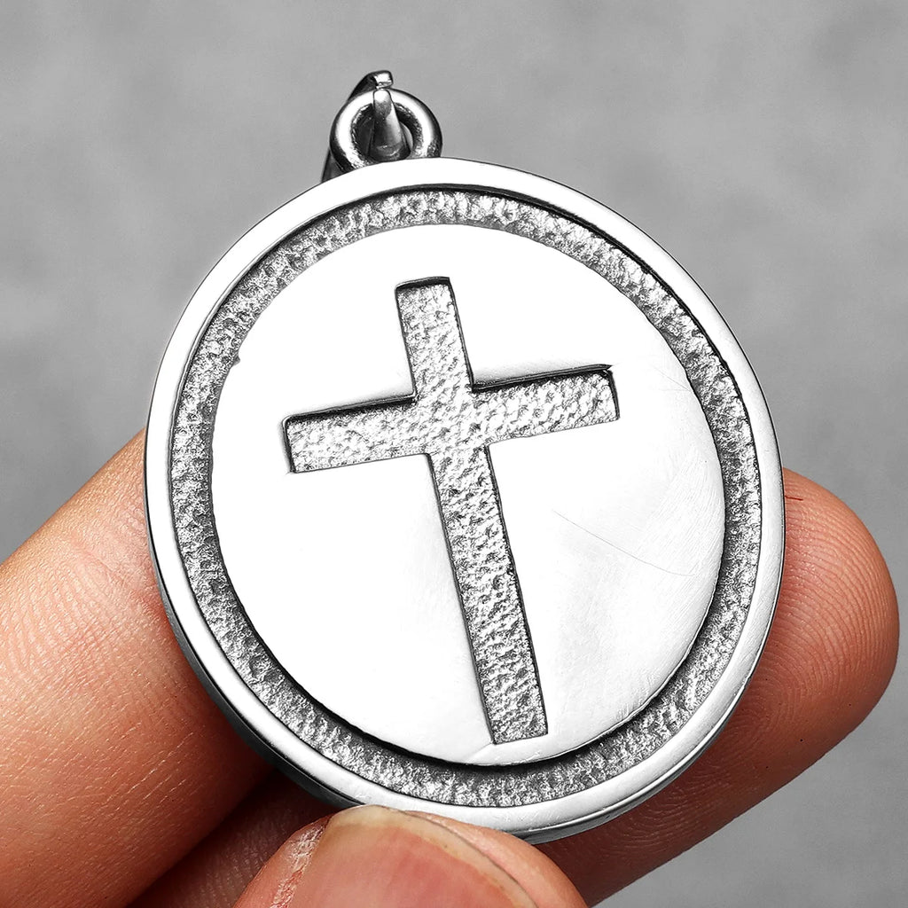 St. Francis Cross Pendant — Stainless Steel