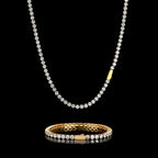 NY Stainless Steel Tennis Necklaces Woman Trend Men Women Iced Out 4mm Zircon Tennis Chains Jewelry No Fade