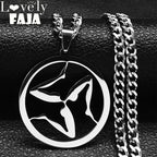 Wolf Greek Steel Pendant Triskelion Triskele Irish