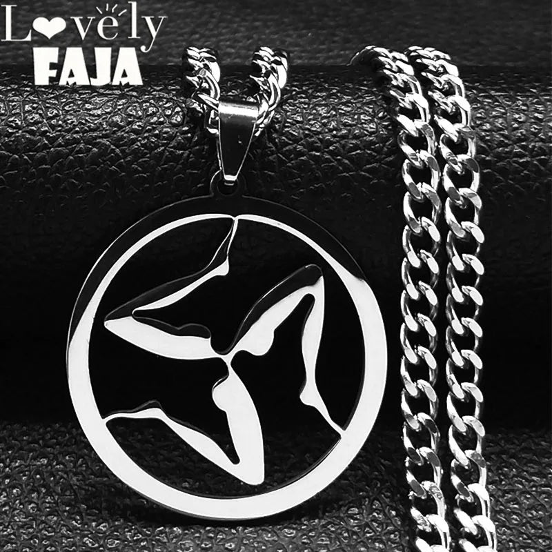 Wolf Greek Steel Pendant Triskelion Triskele Irish