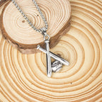 Silver Baseball Bat Pendant Necklace Stainless Steel
