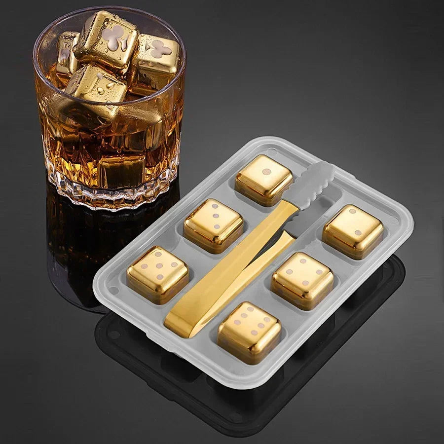 Reusable Whiskey Stones Stainless Steel Ice Cubes Quick-Freeze Wine Cooler Food Grade Metal Pellets Beer Cooler Bar