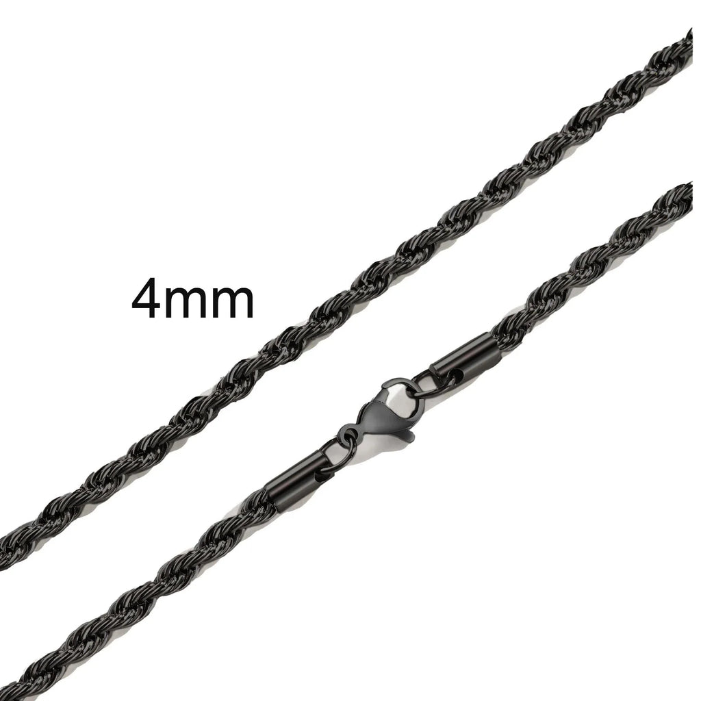 Twisted Rope Chain Necklace 5mm — Stainless