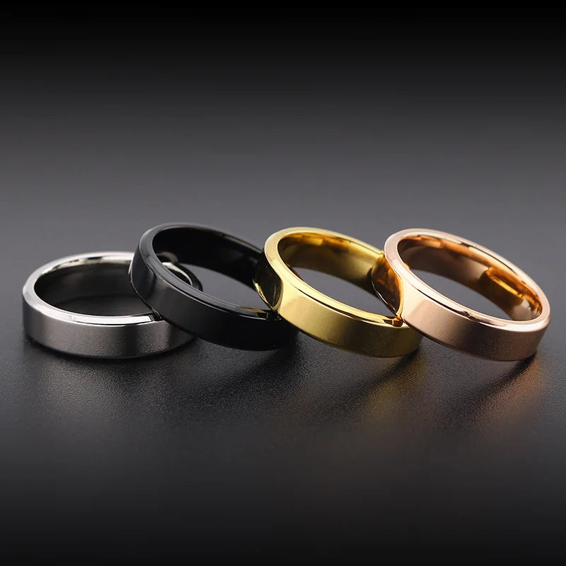 4mm 6mm 8mm Wide Stainless Steel Rings High Polished 2020 New Fashion Classic And Generous For Men's And Women's Ring Jewelry Gi