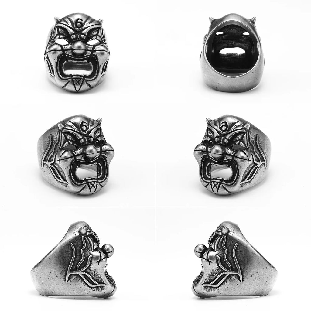 Hannya Skull Ring Black — Stainless Steel