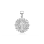 Catholic 316L Stainless Steel Saint Benedict Cross Pendant Necklaces For Men Women Religious Exorcism Prayer Jewelry