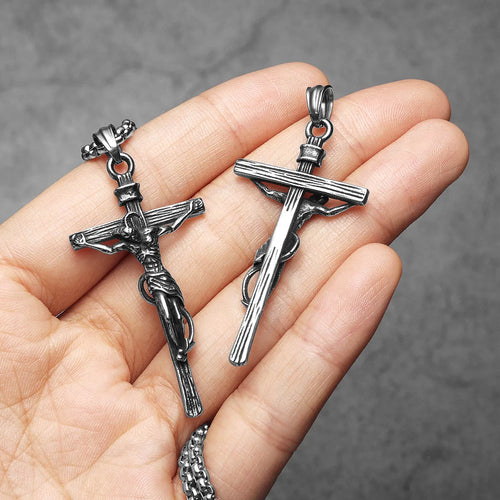 Cross Demon Pendant Necklace Stainless Steel
