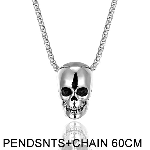 Gothic Skull Stainless Steel Pendant Necklace