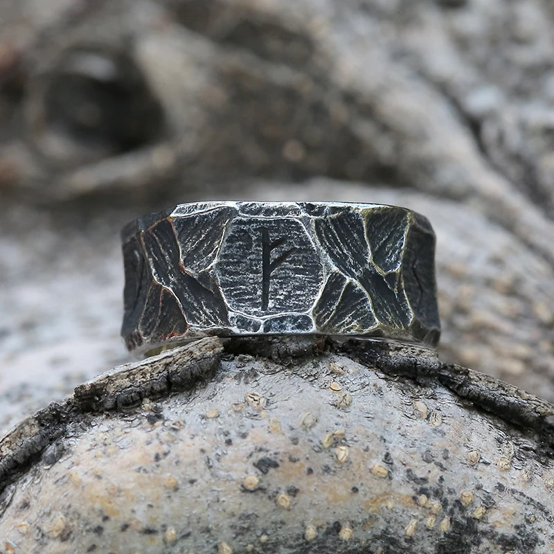 Viking Nordic Rune Band Ring for Men — Stainless Steel
