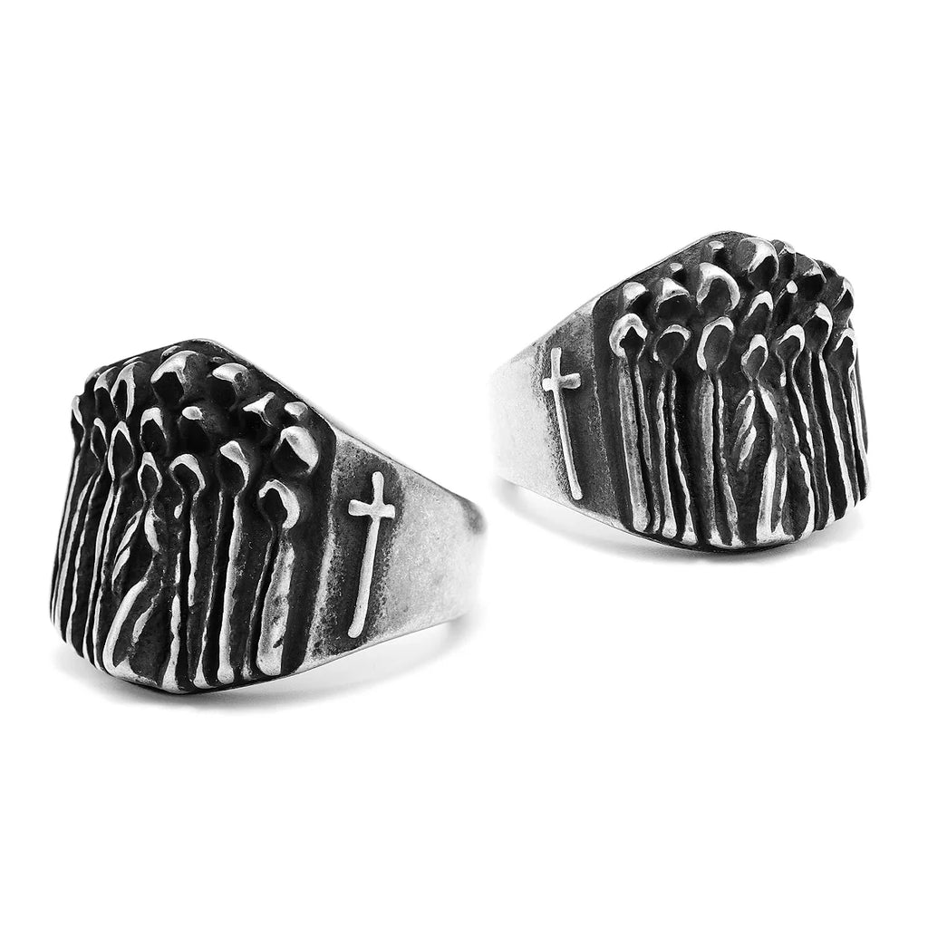 Cross Bible Ring Black — Stainless Steel