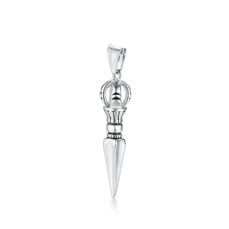 Tibetan Vajra Dagger Pendant Necklace — Stainless Steel