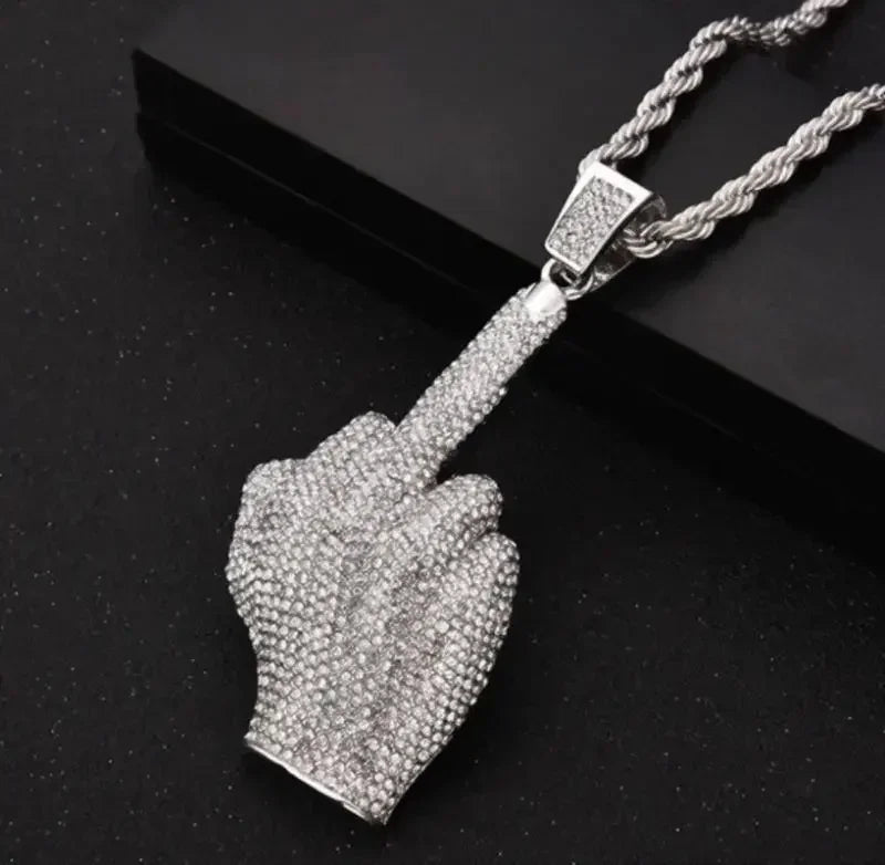 Bling Iced Out Savage Pendant Cubic Zirconia Letter Necklace for Men Women Hip Hop Rock Rap Party Jewelry