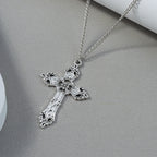 Retro Cross Pendant Necklaces for Women Men Gothic Steampunk Skull Necklace Chain Hip Hop Jewelry Gifts