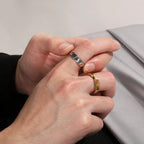 Thin Geometric Band Ring — Stainless Steel